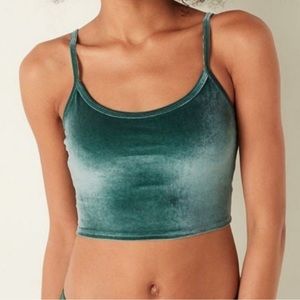 Victoria’ Secret Green Velour Lightly Lined Longline Sports Bra